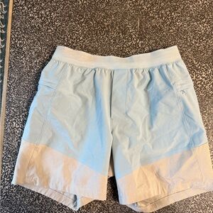 Lululemon Light Blue and Cream Shorts